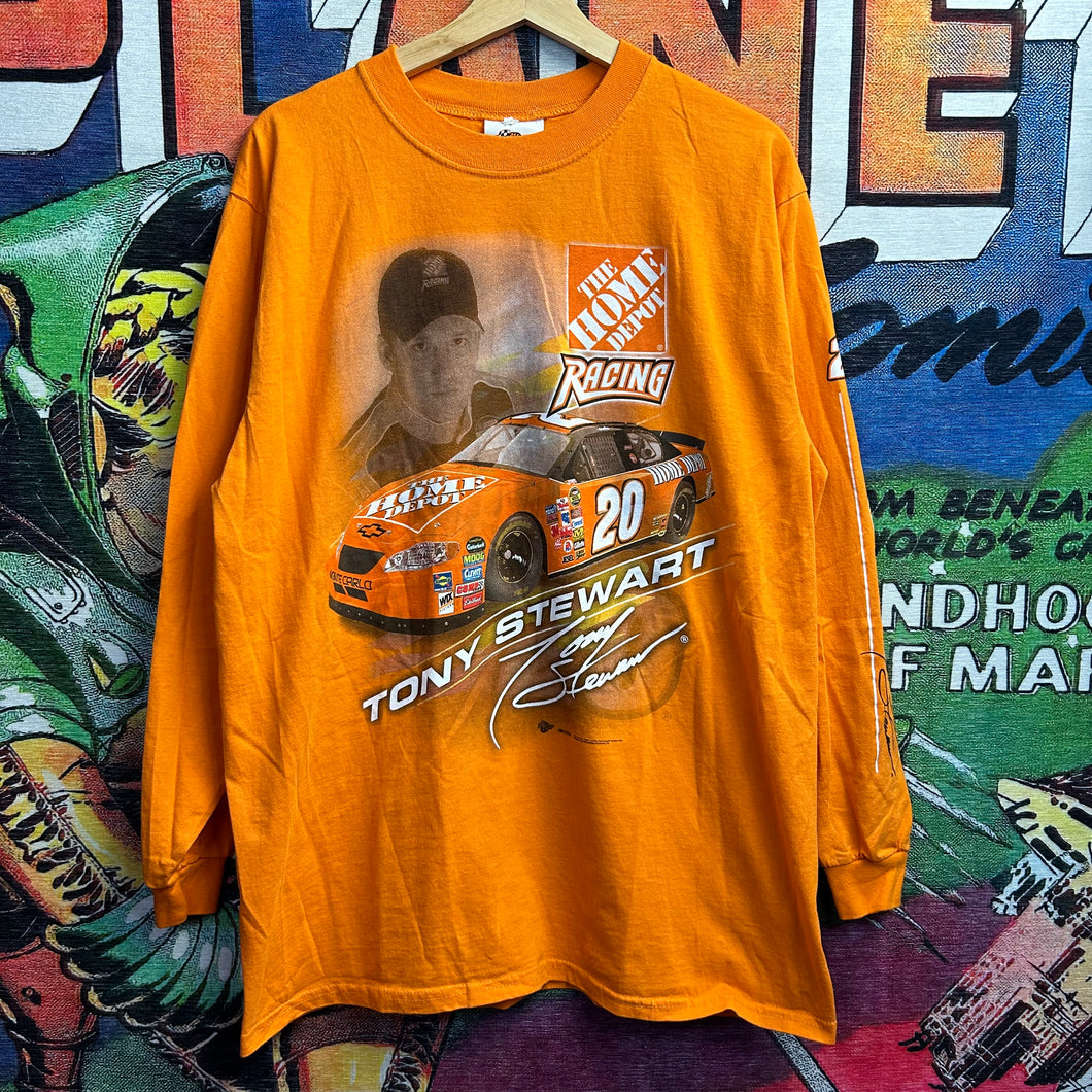 Tony Stewart NASCAR Home Depot Long Sleeve Winner Circle Tag Tee Size Large