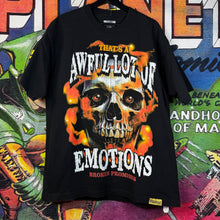 Load image into Gallery viewer, ALOCS X Broken Promises “That’s A Awful Lot Of Emotions” Skull Tee Size XL
