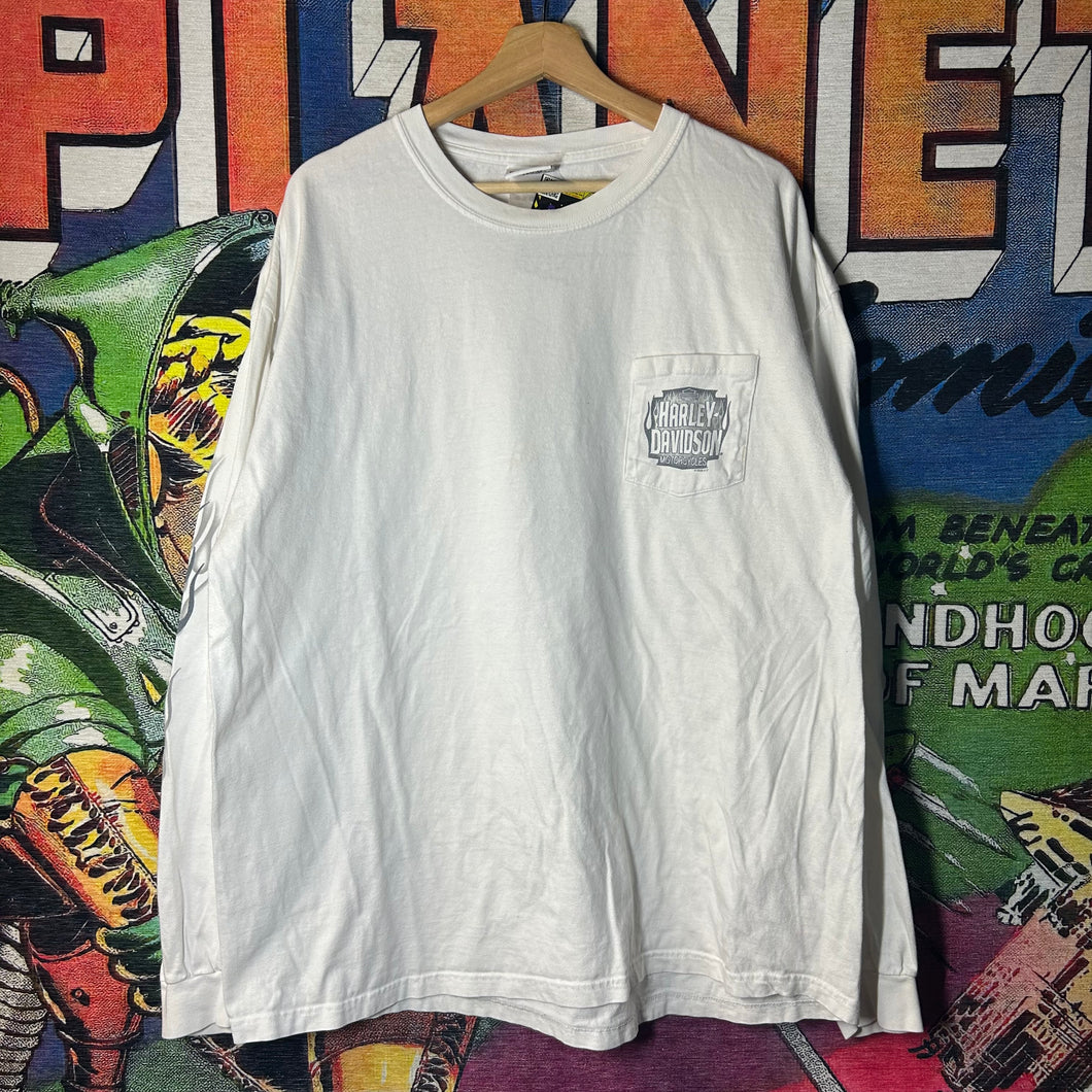 Y2K Harley Davidson Alcatraz Island Long Sleeve Tee Size 2XL