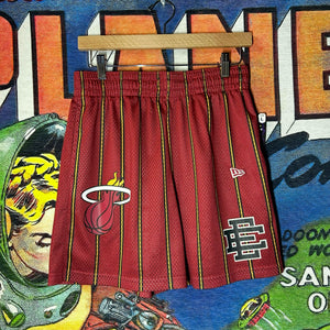 Eric Emanuel Miami Heat Pinstripe Basketball Shorts Size Large