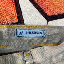 Load image into Gallery viewer, Vale Lives Forever Washed Stacked Jeans Size 34”
