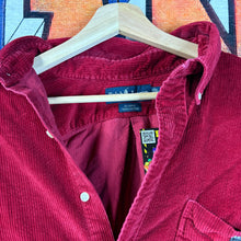 Load image into Gallery viewer, Y2K Ralph Lauren Red Corduroy Long Sleeve Button Up Tee Size
