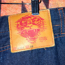 Load image into Gallery viewer, Ed Hardy Embroidered Tiger Denim Jeans Size 38”
