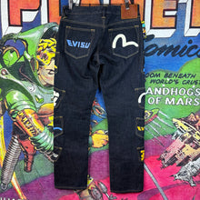 Load image into Gallery viewer, Evisu Logo-Print Multi-Pockets Regular-Fit Denim Jeans Size 30&quot;
