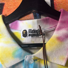 Load image into Gallery viewer, NWT Bape Tie Dye Polo Shirt Size Large
