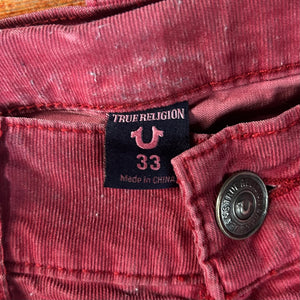 True Religion Red Pants Size 33”
