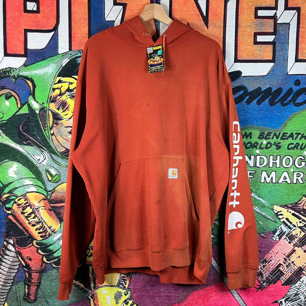 Y2K Sunfaded Carhartt Orange Hoodie Size 2XL