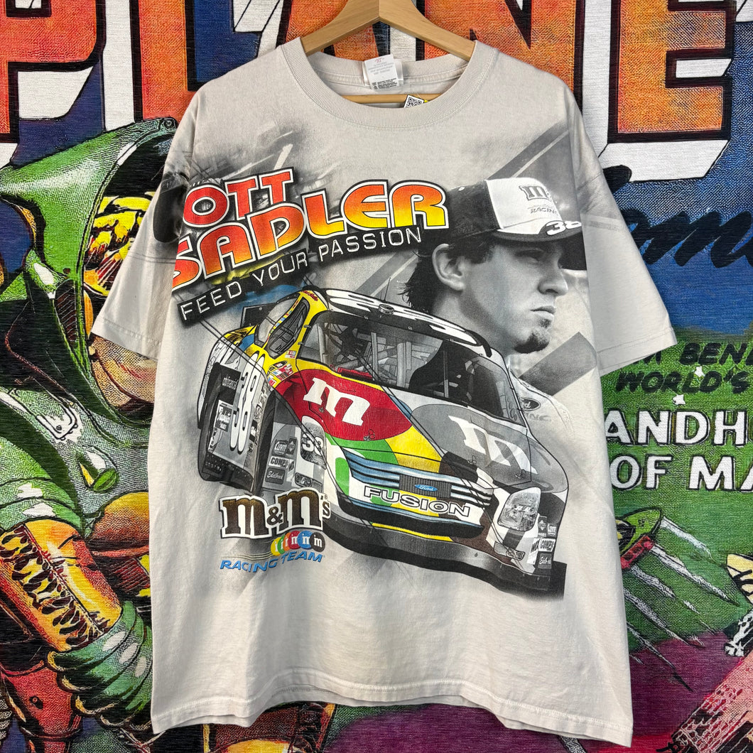Y2K Chase Authentics Elliott Sadler #38 M&M's NASCAR AOP Tee Size XL