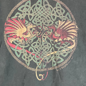 Vintage 90s Celtic Dragons Graphic Tee Size XL