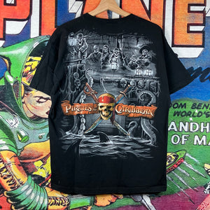 Vintage Y2K Pirates Of The Caribbean Movie Promo Graphic Tee Size L