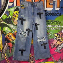 Load image into Gallery viewer, Bottega Desires Patch Crosses Jeans Size 28”
