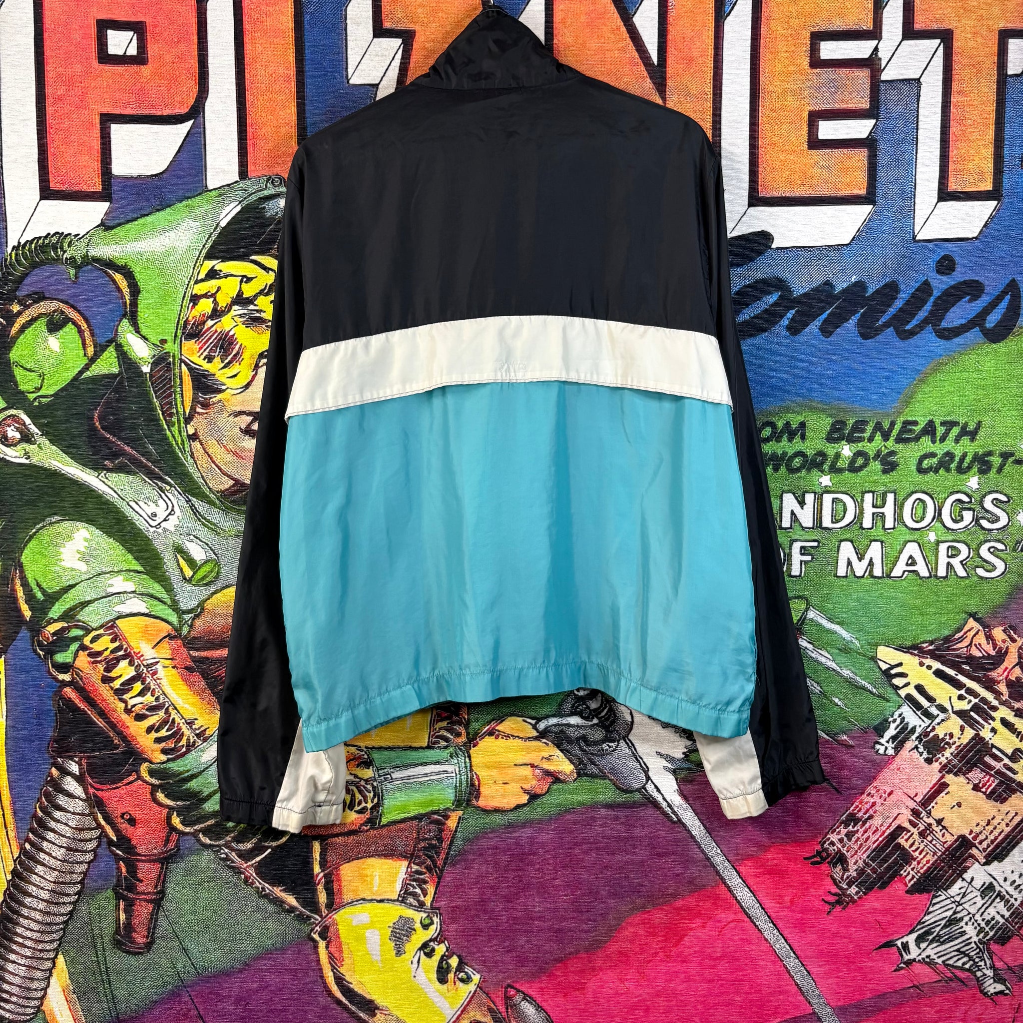 Vintage 80s Nike Full-Zip Light Blue Color Block Windbreaker