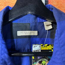 Load image into Gallery viewer, Burberry Blue Plaid Button Down Shirt Size XL
