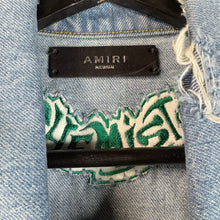 Load image into Gallery viewer, Amiri Chemist Star Trucker Denim Jacket Teal Size Medium
