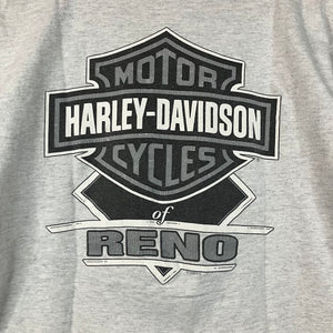 Vintage 90s 1998 Harley Davidson Chrome Logo Ringer Tee Size M