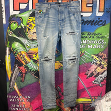 Load image into Gallery viewer, Amiri MX1 Distressed Skinny Jeans Size 38”
