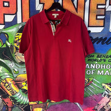 Load image into Gallery viewer, Burberry Brit Plaid Collar Polo Shirt Red Size Large
