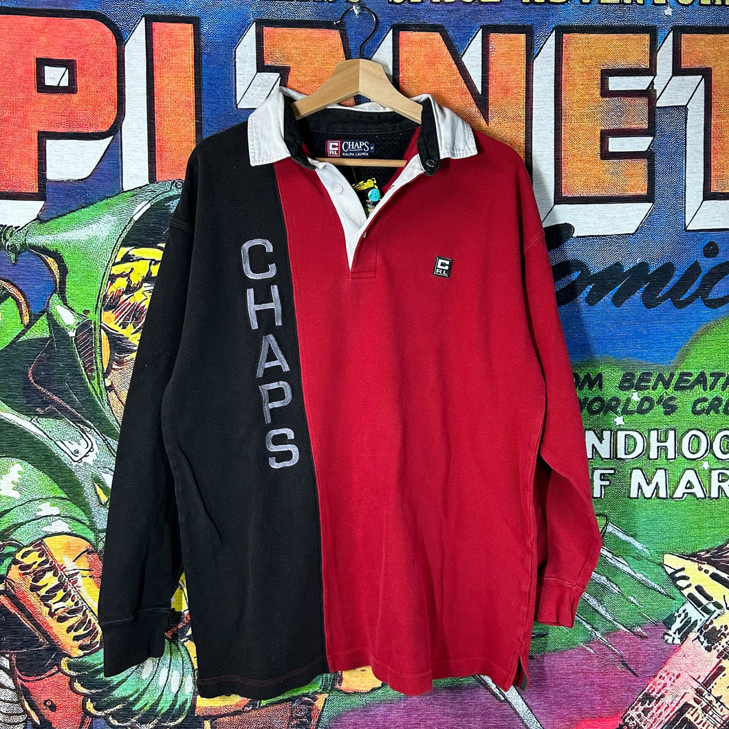 Y2K Chaps Ralph Lauren Embroidered Rugby Shirt Size Medium