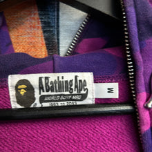 Load image into Gallery viewer, Bape Purple Camo College Style Full Zip Jacket Size Medium
