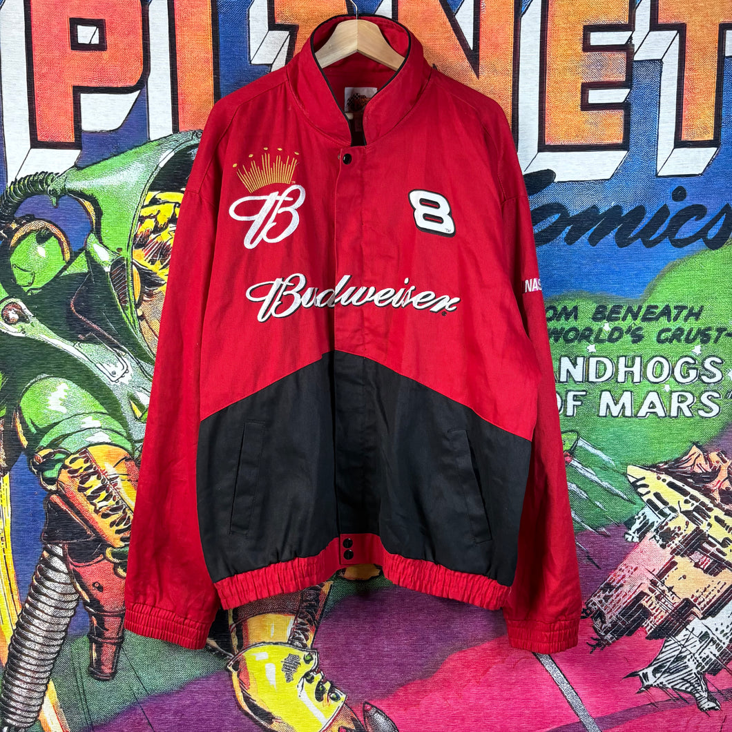 Y2K Budweiser Dale Earnhardt Jr. #8 NASCAR Racing Jacket Size 2XL