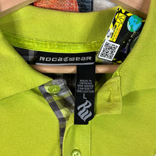 Load image into Gallery viewer, Y2K Roca Wear Lime Green Polo Shirt Size L
