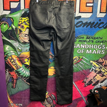 Load image into Gallery viewer, Livedegar Faux Leather Jeans Size 32”
