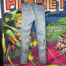 Load image into Gallery viewer, Amiri Distressed Bandana Flames Jeans Size 30”
