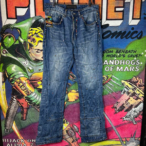 Who Decides War Multicolor Studded Jeans Size 30”