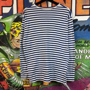 Comme des Garçons Play heart-patch striped cotton Tee Size XL