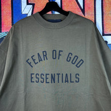 Load image into Gallery viewer, Fear Of God Essentials Oversized Jersey Logo Tee Olive Size S
