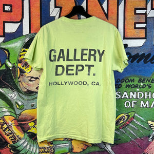 Gallery Dept. Neon Green Logo Tee Size Small