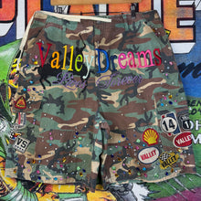 Load image into Gallery viewer, NWT Vale Rhinestones Embroidered Camo Shorts Size 36”
