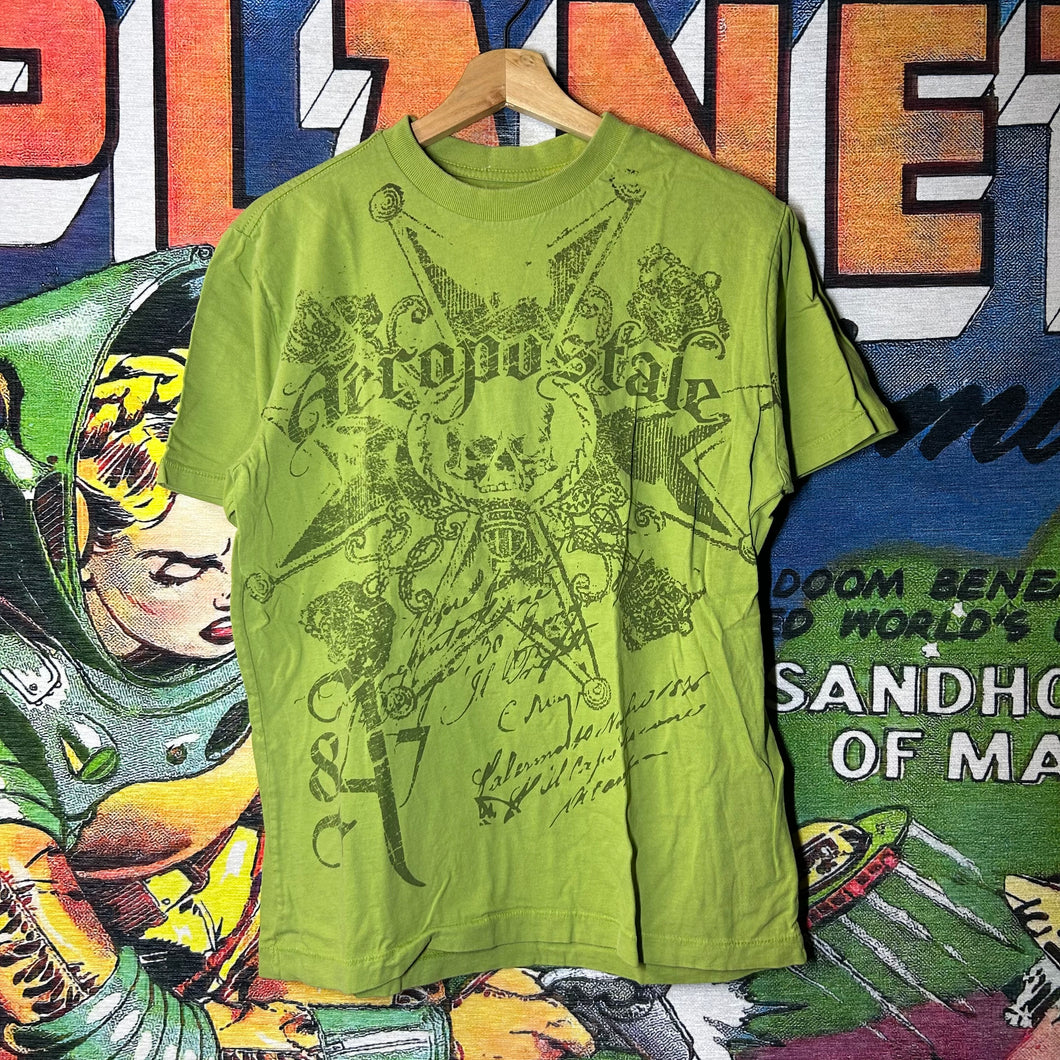 Y2K Aeropostale Skull Grunge Tee Size Medium