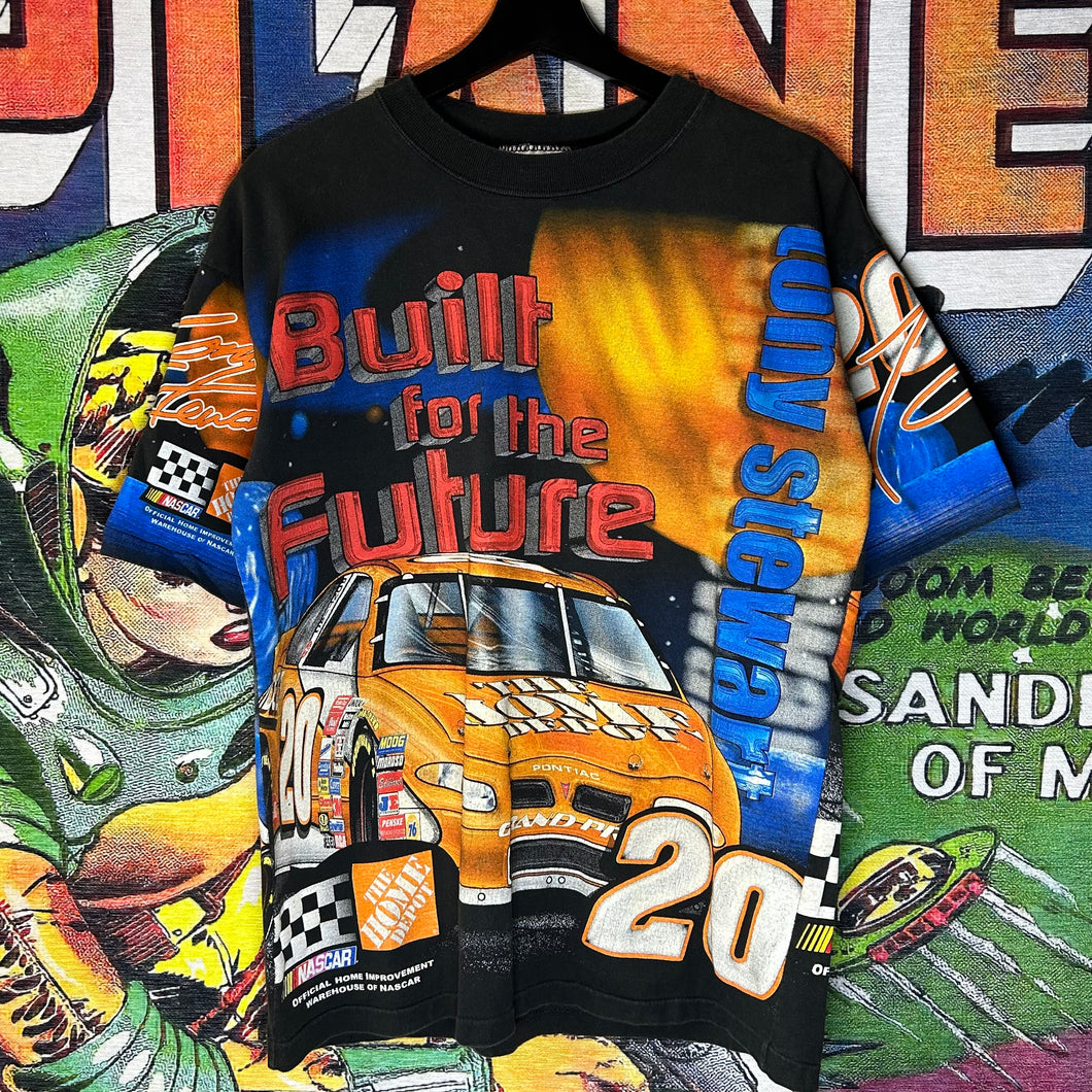 Vintage 90s NASCAR Tony Stewart AOP Tee Size Medium