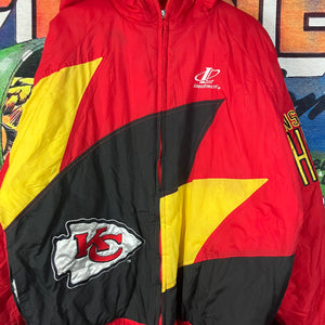 Vintage 90s NFL Pro Line X Logo Athletic Kansas City Chiefs SharkTooth Windbreaker Jacket Size L