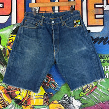 Load image into Gallery viewer, Evisu Yellow Denim Shorts Size 34”
