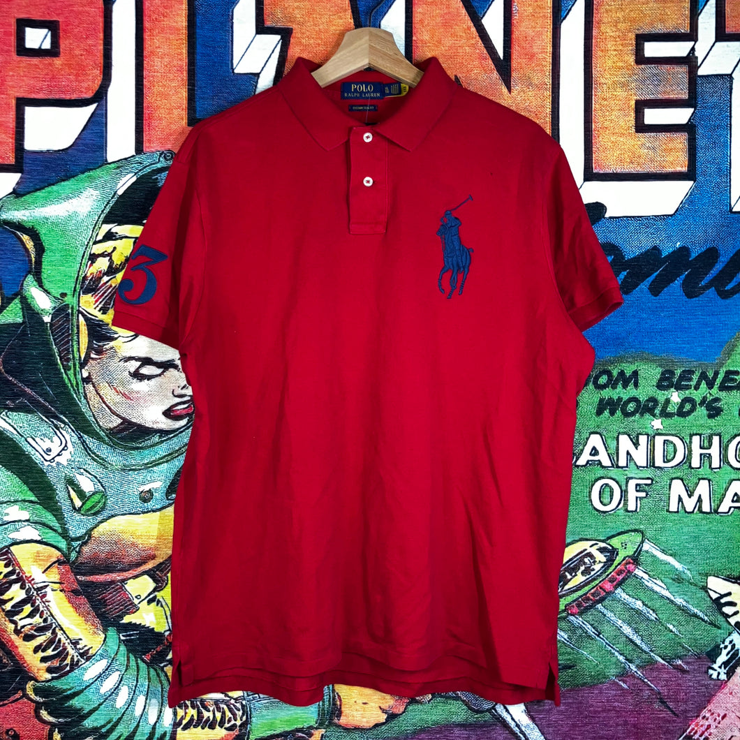 Polo by Ralph Lauren Red/Navy Big pony logo shirt size XL