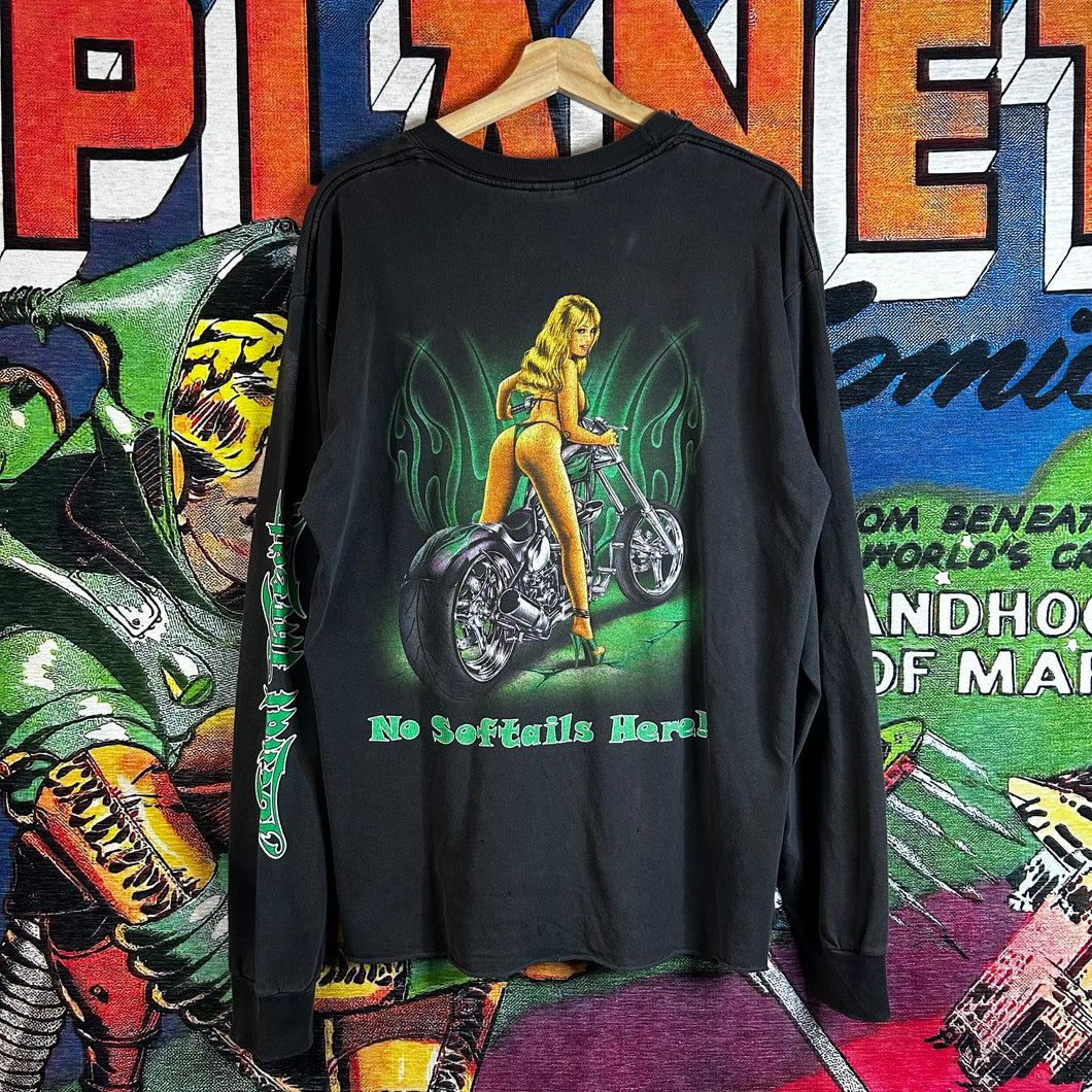 Vintage 00’s Y2K Lethal Threat Motorcycle Babe Tee Size L