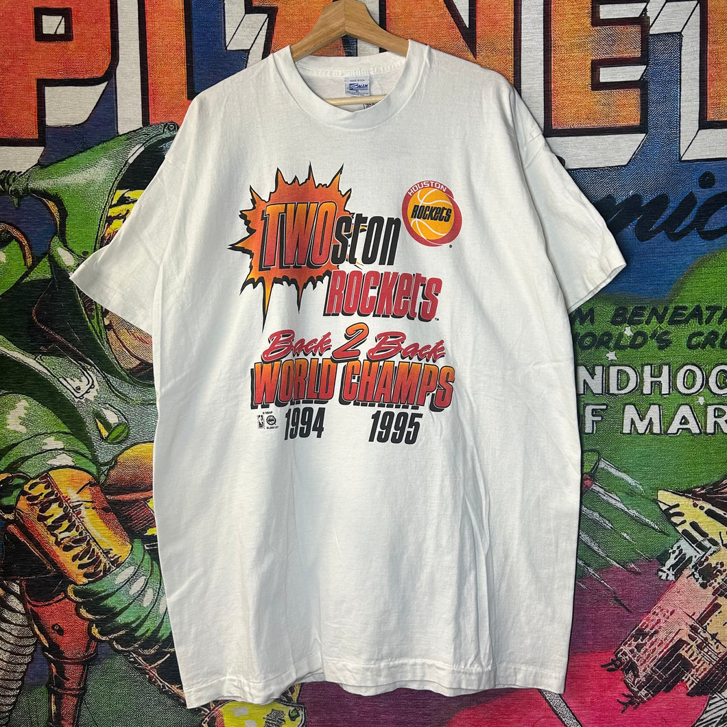 Vintage 90s ‘Twoston’ Rockets Back 2 Back Tee Size XL