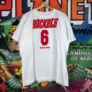 Vintage 90s Houston Rockets Gallery Furniture Tee Size L/XL