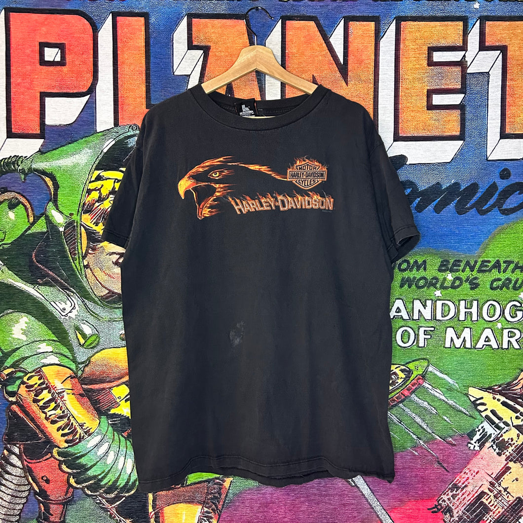 Y2K Harley Davidson Flame Eagle Tee Size XL