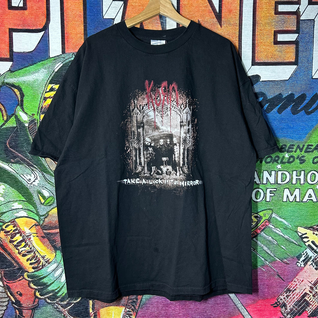 Y2K KoRn ‘Take a Look in the Mirror’ Band Tee Size 2XL
