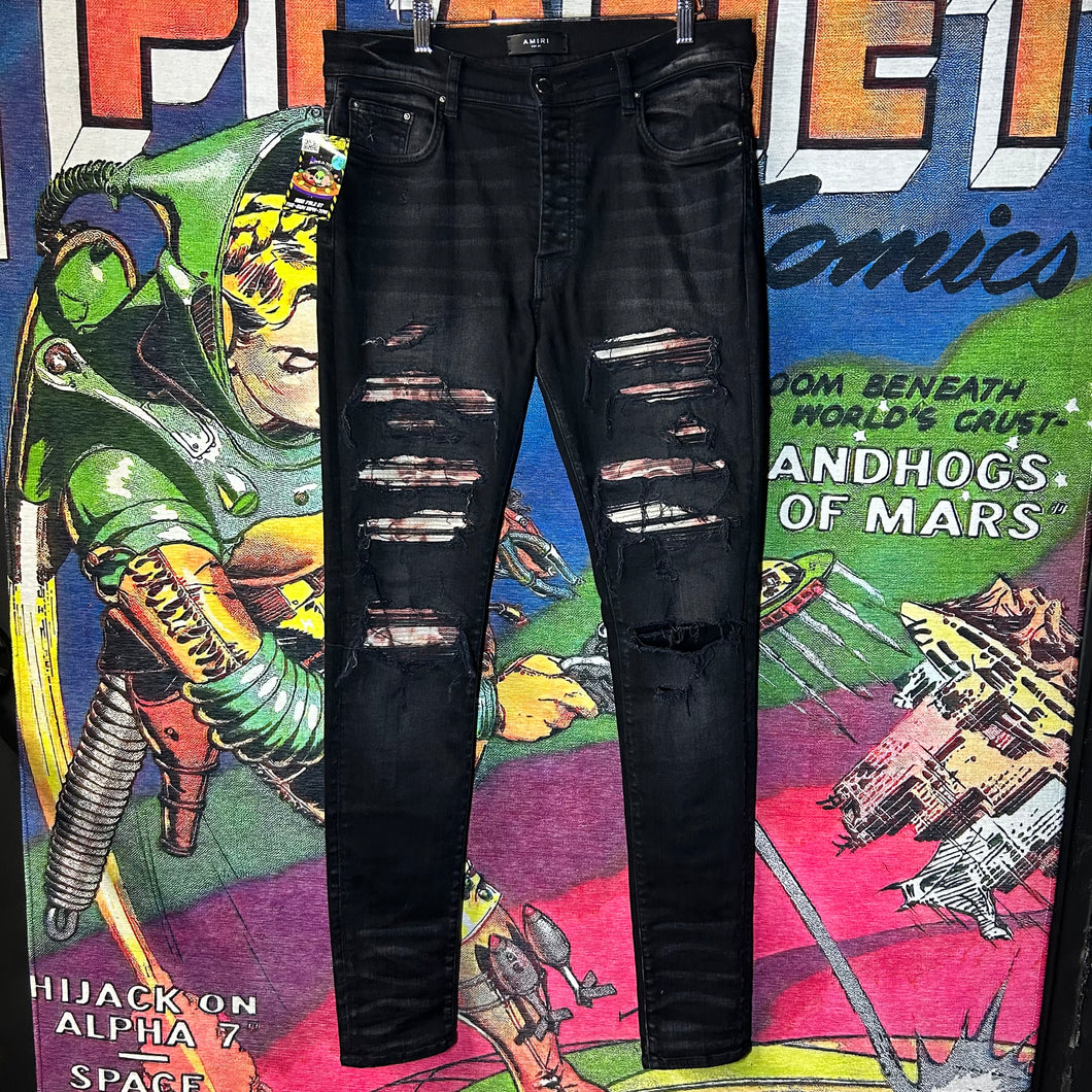 Amiri MX 1 Patch Skinny Jeans Size 34”