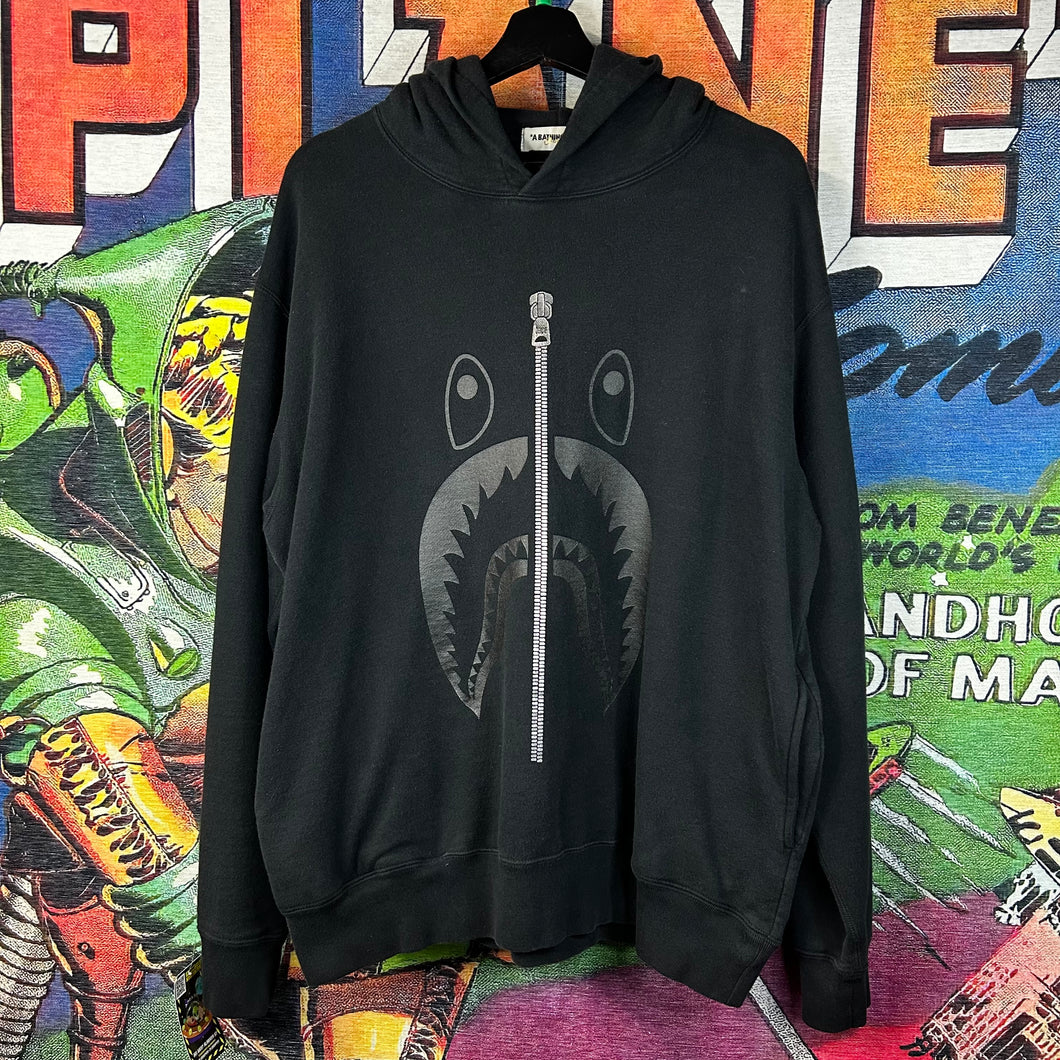 Y2K Bape Black Shark Head Hoodie Size Large
