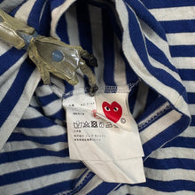 Load image into Gallery viewer, Comme des Garçons Play heart-patch striped cotton Tee Size XL
