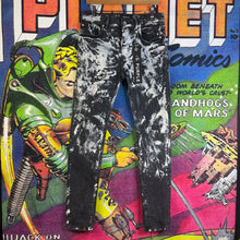 Load image into Gallery viewer, Purple Brand Paint Splatter Jeans Size 31”

