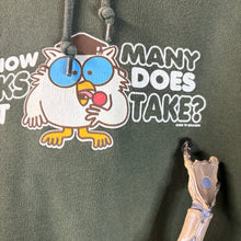 Load image into Gallery viewer, Y2K How Many Licks Does It Take?Tootsie Pop Owl Graphic Hoodie Size XL
