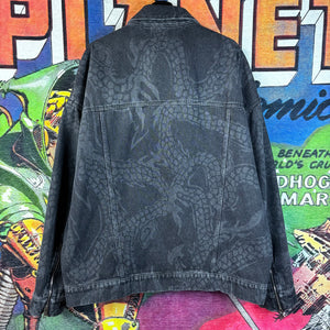 Givenchy men's tonal Dragon-Print Denim Jacket