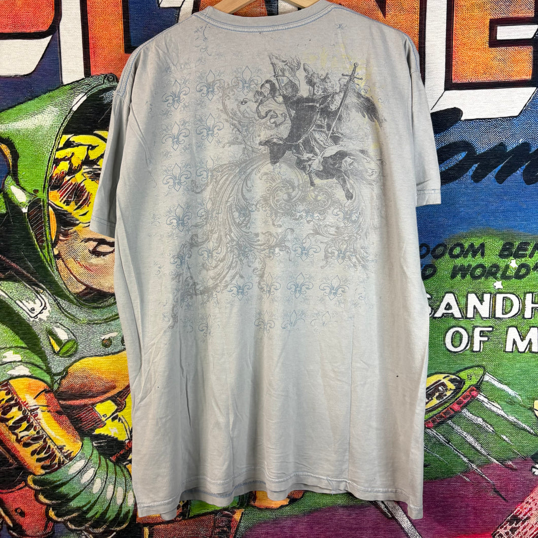 Y2K Skull with Dagger Miami Ink Tattoo Style Tee Size XL