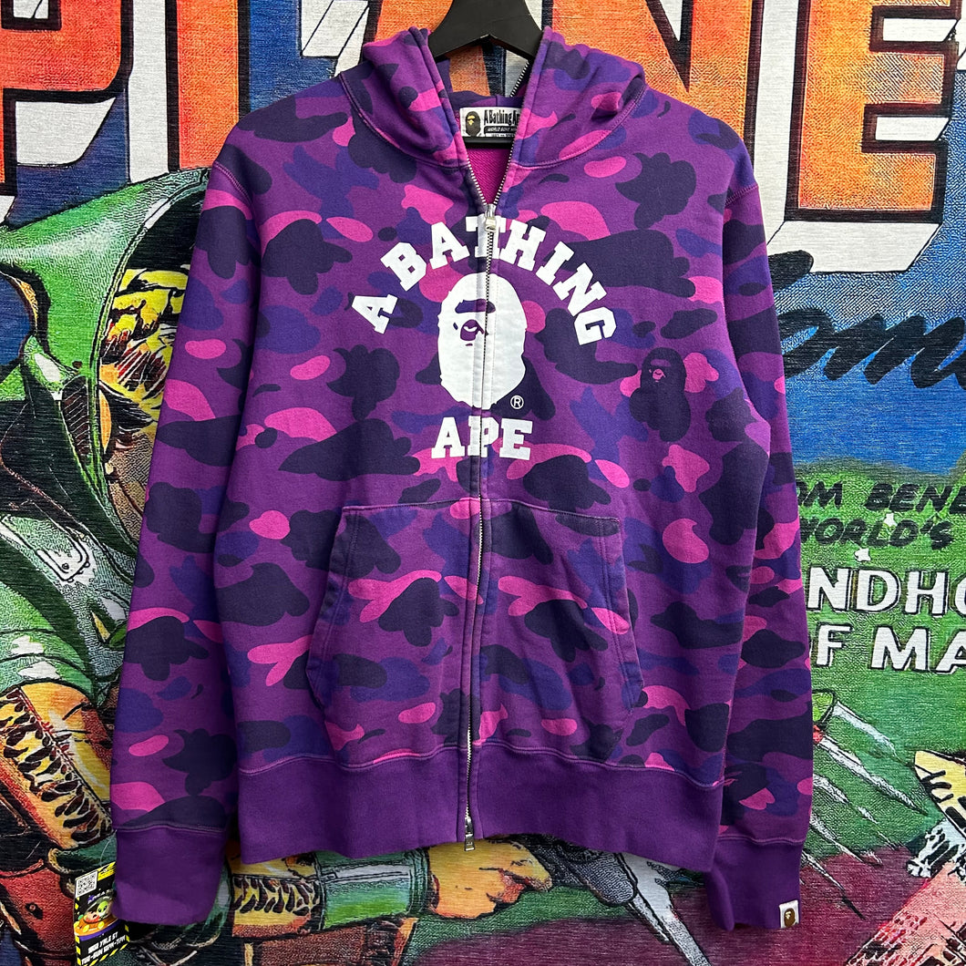 Bape Purple Camo College Style Full Zip Jacket Size Medium